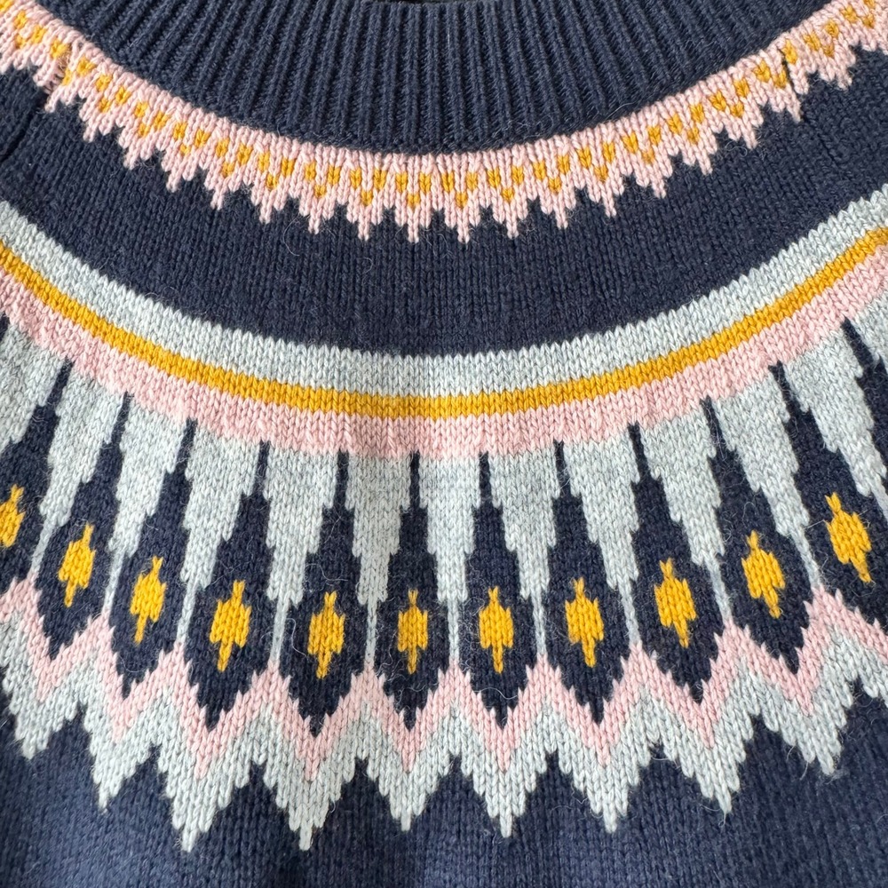 Boden Womens Navy Blue Fair Isle Wool Alpaca Blend Sweater Size M K0114 - Picture 4 of 7